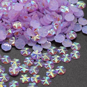 1000 pcs Jelly Snowflake Starburst Lavender Purple AB Resin Rhinestone Rhinestones Non Hotfix Flatback Flat Back 5MM Ships From USA