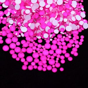 Neon Pink Flatback Rhinestone MIX Bag 1440 Pc Flat Back Dance Costume DIY Rhinestones Nail Art Diamond SS6 SS10 SS12 SS16 SS20 Ships USA