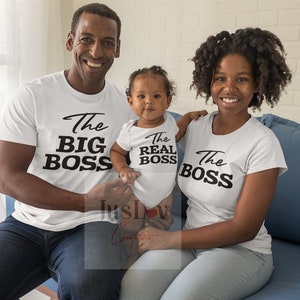 De grote baas, de baas en de echte baas SVG| Digitale downloads| Directe downloads| Bijpassende familieshirts| Baas Baby| Bijpassende sets| Grappig
