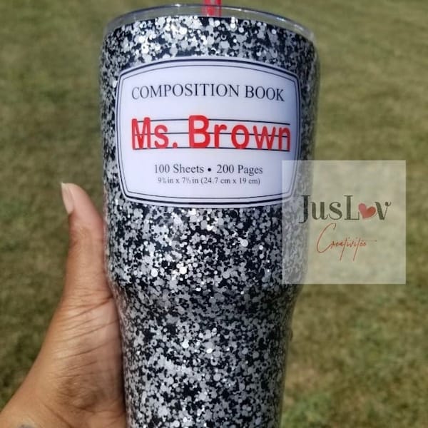Composition Book Tumbler Etsy