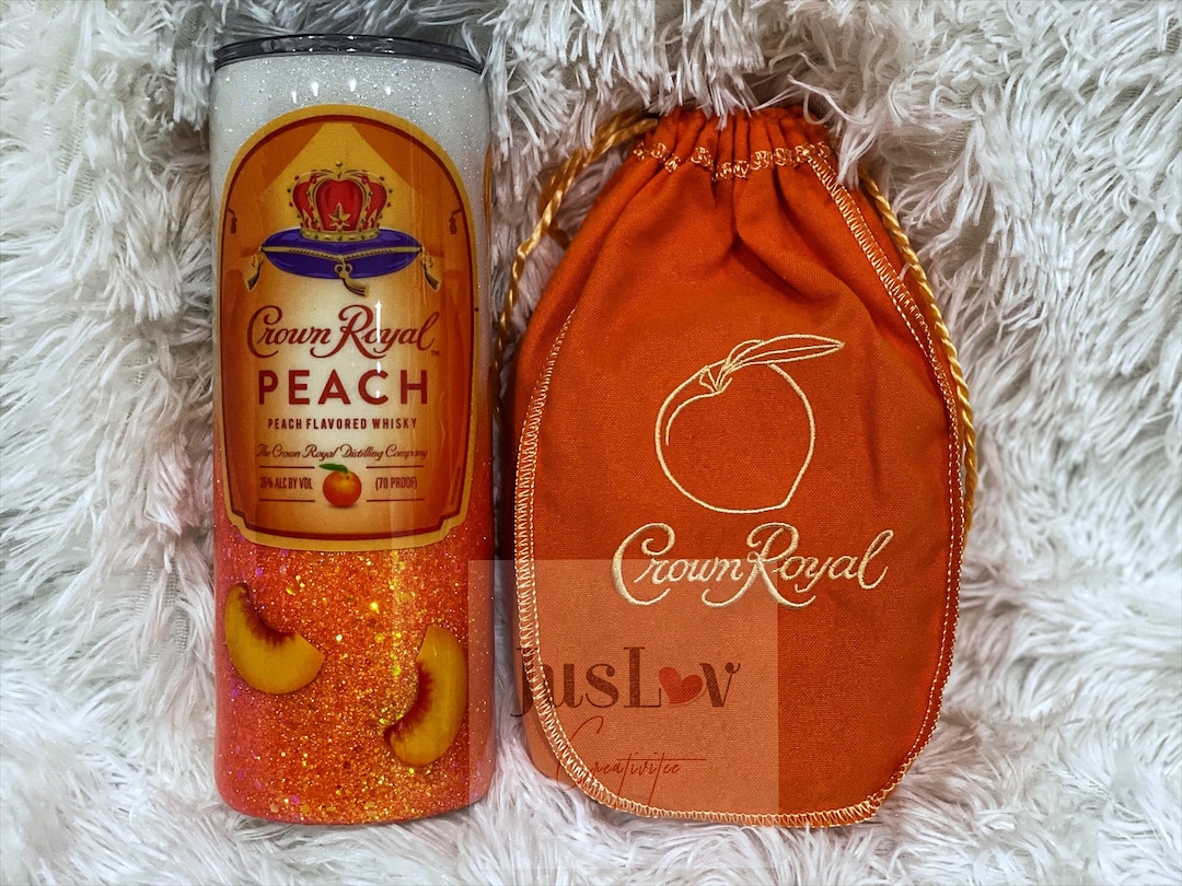 Crown Royal Peach Glitter Tumblercrown Peach Glitter Tumbler Etsy