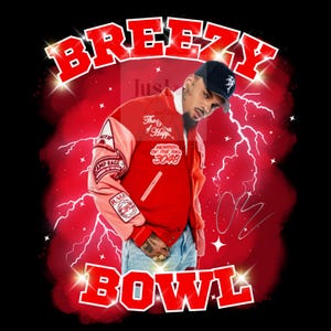 Breezy Bowl (Red) Standing | Chris Brown Breezy Bowl Png | Breezy Bundle | Chris Breezy | CB | XX | C Breezy | Tour Merch | Concert Merch