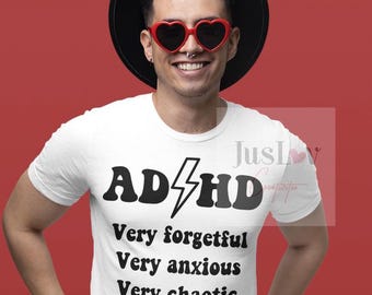 ADHD Very Forgetful Very Anxious Very Chaotic Svg Png | Instant Download |Funny SVG| Attention Deficit Hyperactivity Disorder | Funny PNG
