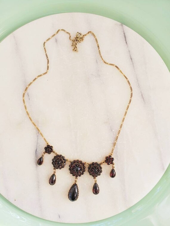 Victorian bohemian garnet necklace