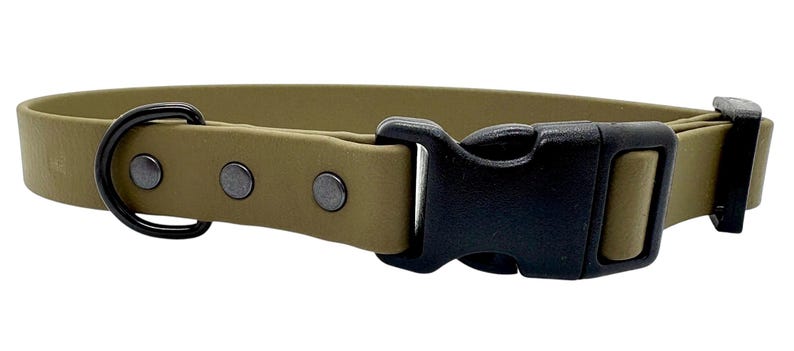 Waterproof Biothane Dog Collar with Quick Release Buckle Olive