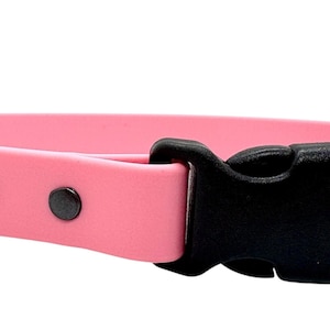 Waterproof Biothane Dog Collar with Quick Release Buckle Baby Pink