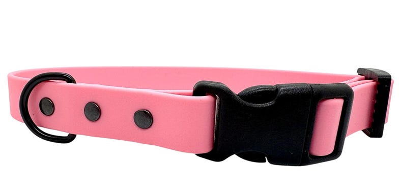 Waterproof Biothane Dog Collar with Quick Release Buckle Baby Pink
