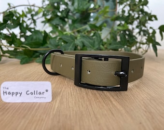Olive Green Biothane Dog Collar - Waterproof Dog Collar
