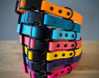 Wasserdichtes Biothane-Hundehalsband – Schnellverschluss – 25 Farben