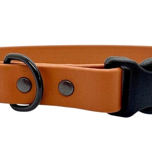 Waterproof Biothane Dog Collar with Quick Release Buckle Light Brown