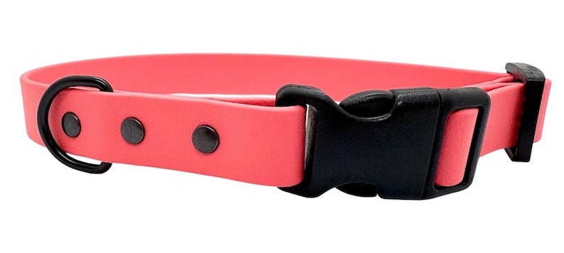 Waterproof Biothane Dog Collar with Quick Release Buckle Coral
