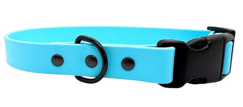 Waterproof Biothane Dog Collar with Quick Release Buckle Sky Blue