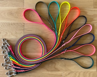 Biothane Dog Lead - Waterproof Dog Leash - Silver Hardware - 27 Colours