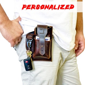 Soporte de teléfono personalizado, Mejor regalo para papá, Regalos de pesca para hombres, Billetera de cuero para hombre, Regalo personalizado para amigo papá esposo