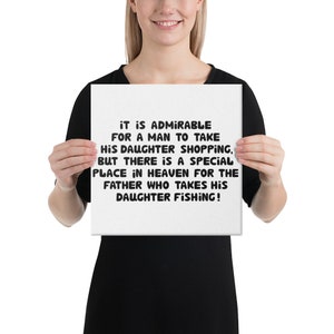 Dad That Daughter Out For Fishing Game | Customized Daughter Dad Fishing Canvas | Special Gift For Dad For Fathers Day |Fishing Gift For Men