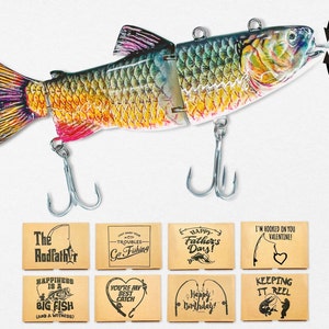 Fishing Gift Papa | Electronic Robotic Lure | Personalized Fishing Gift | Fisherman Gift | Gift For Bass Fisherman | Birthday Gift | Fish