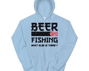 Bière et pêche Qu’y a-t-il d’autre? Drôle de pêche Hoodie | Bière et pêche Hoodie | Cadeau de pêche drôle pour les hommes | | des poissons Pêcheur Hoodie