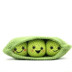 Peas in a Pod Amigurumi Food Crochet Pattern - PDF Digital File Tutorial