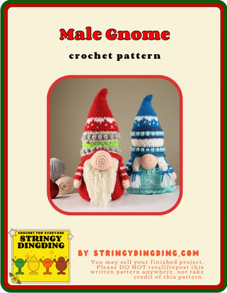 Gnome Gonk Amigurumi Christmas Crochet Pattern PDF Digital File Tutorial image 3