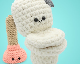Toilet Amigurumi Funny Crochet Pattern (PDF Digital File Tutorial)