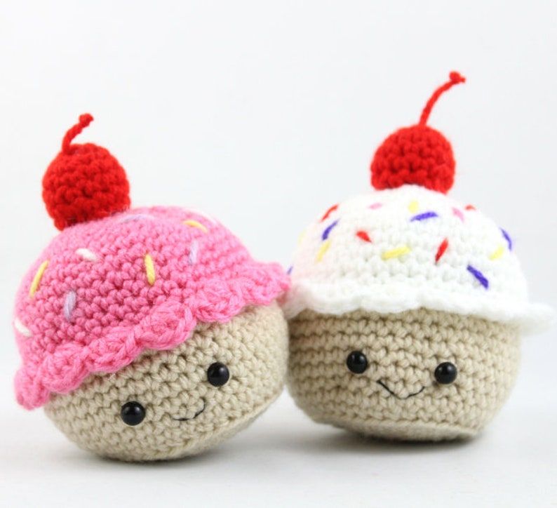 Cupcake Food Amigurumi Crochet Pattern PDF Digital File Tutorial image 1