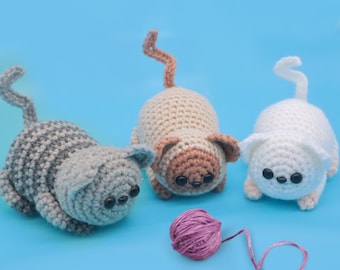 Kitty Cats Amigurumi Crochet Pattern - PDF Digital File Tutorial