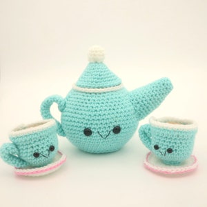 Tea Set (Tea pot & Tea cup) Amigurumi Play Food Crochet Pattern - PDF Digital File Tutorial