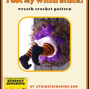 Witch Stuck in My Wreath Halloween Amigurumi Crochet Pattern PDF Digital File Tutorial image 2