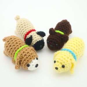 Scrap Yarn Dogs 4-in-1 Amigurumi Modello facile all'uncinetto - Tutorial su file digitali PDF