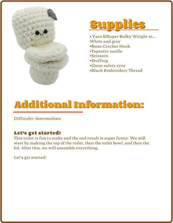 Poop Amigurumi - PDF Crochet Pattern - StringyDingDing
