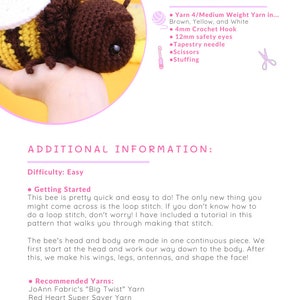 Chubby Bumble Bee Amigurumi Crochet Pattern PDF Digital File - Etsy