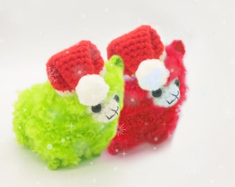 Mini Christmas Alpacas Amigurumi Christmas Winter Fuzzy Furry Crochet Pattern - PDF Digital File Tutorial