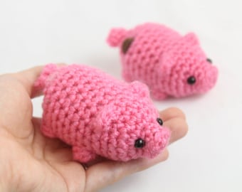 No-Sew Mini Pig Amigurumi Scrap Crochet Pattern - PDF Digital File Tutorial