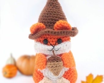 Autumn Hamster Amigurumi Halloween Easy Crochet Pattern - PDF Digital File Tutorial