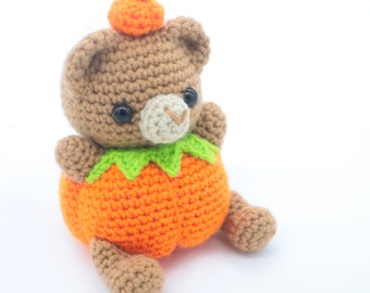 Pumpkin Bear Amigurumi Halloween Easy Crochet Pattern - PDF Digital File Tutorial