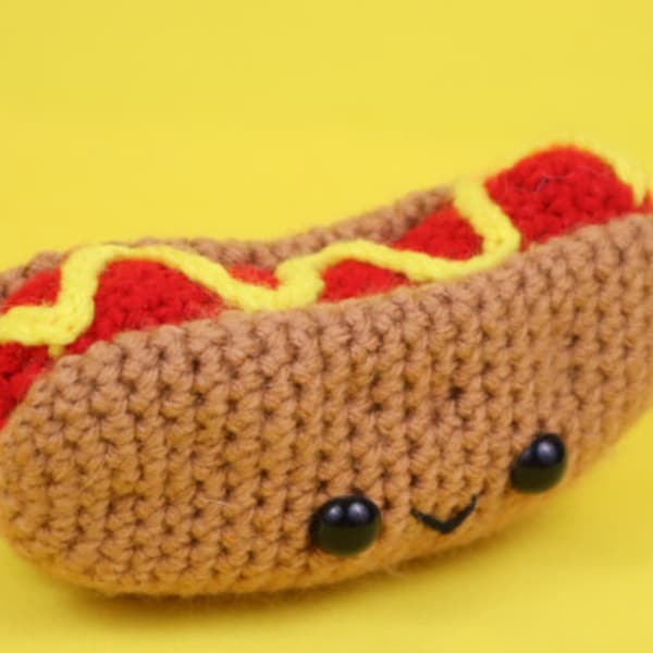 Hot Dog Amigurumi Crochet Pattern Food - PDF Digital File Tutorial