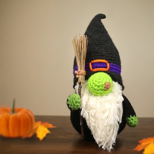 Witch Gnome Amigurumi Halloween Crochet Pattern - PDF Digital File Tutorial