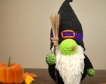 Witch Gnome Amigurumi Halloween Crochet Pattern - PDF Digital File Tutorial