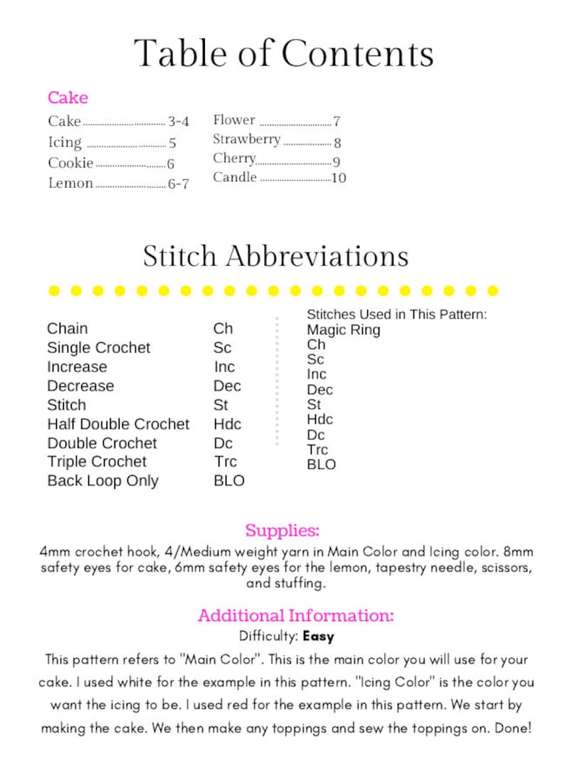 Cake Collection Amigurumi Food Crochet Pattern PDF Digital File Tutorial image 4