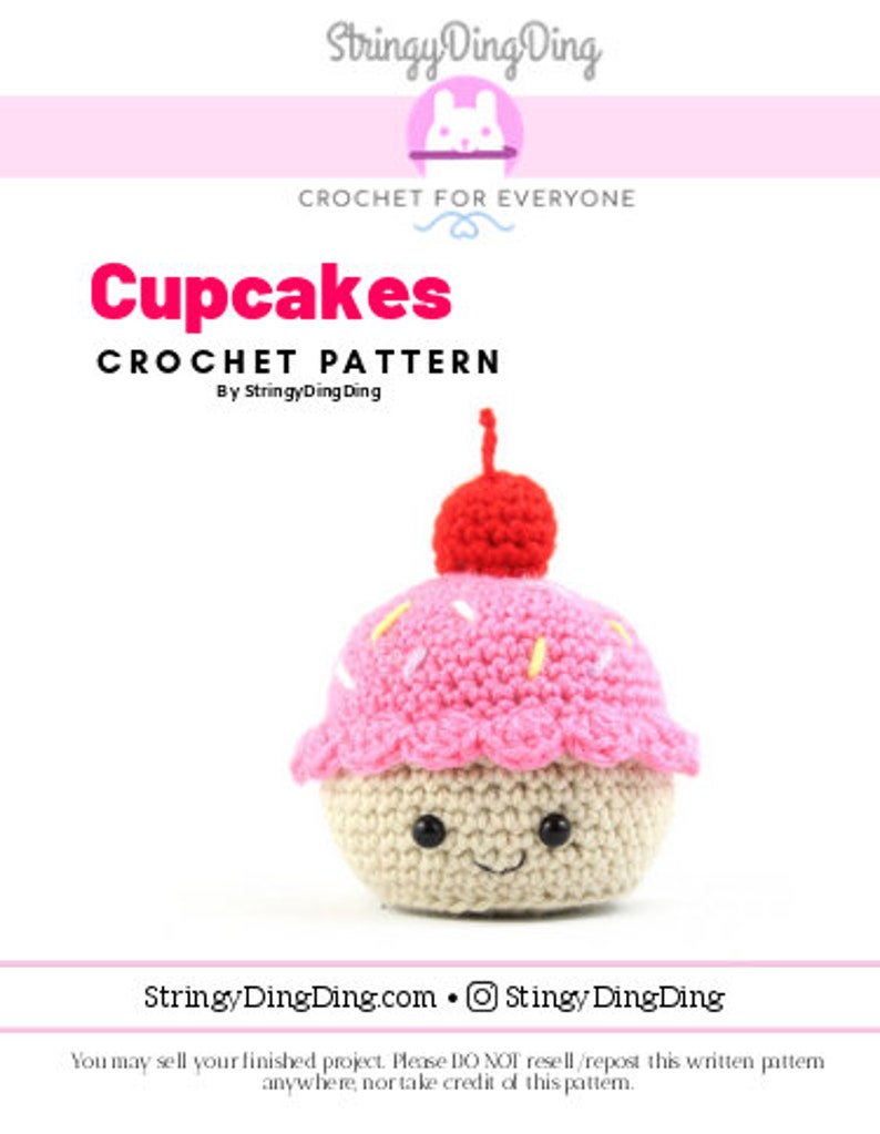 Cupcake Food Amigurumi Crochet Pattern PDF Digital File Tutorial image 4