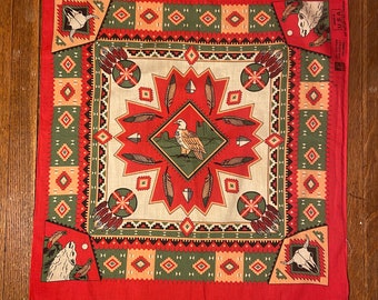 Vintage Paris 1990's Native American poly cotton bandana