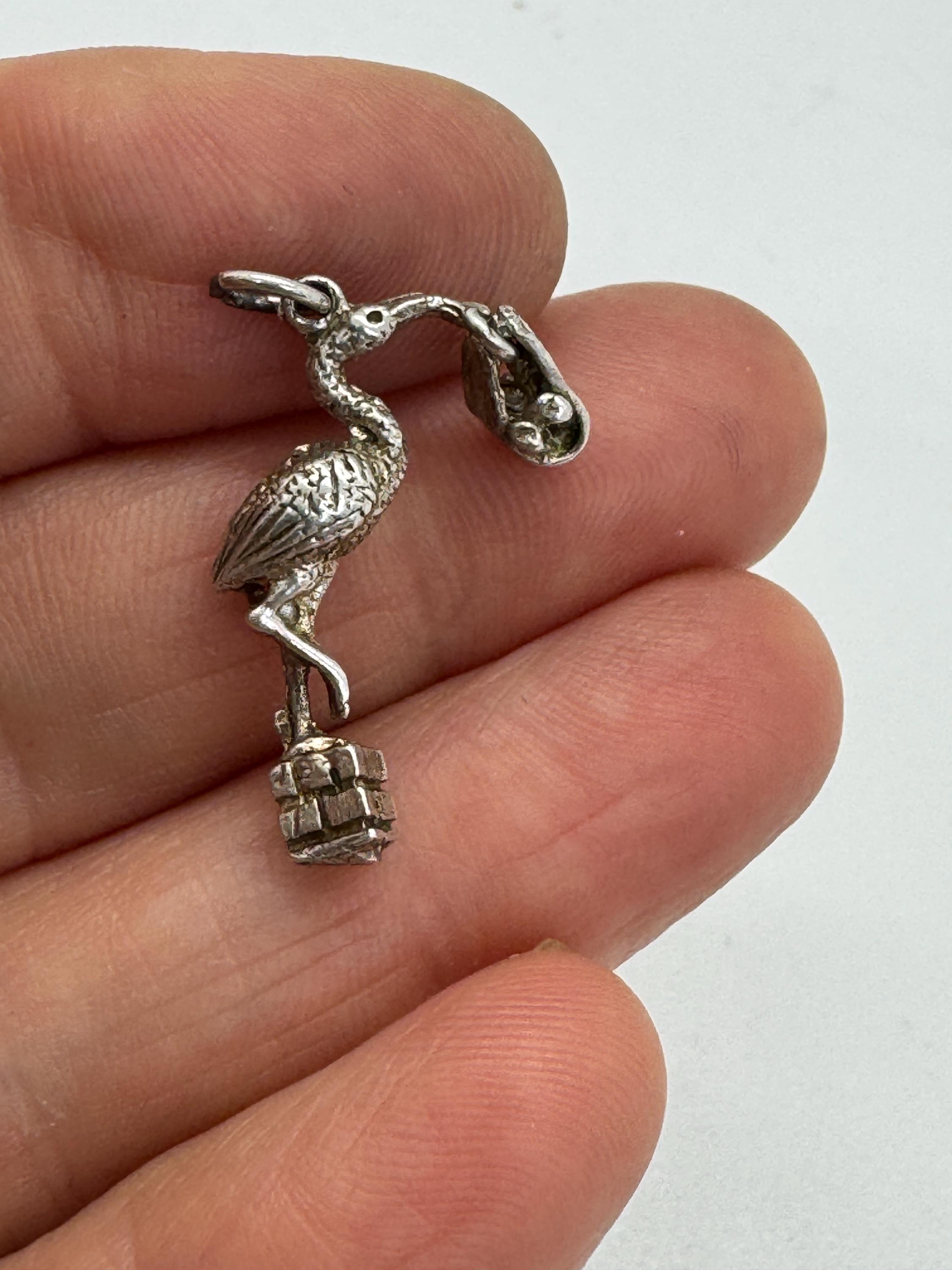 Ancien Pendentif Argent Massif Lion Ailé Venise Saint Marc 8 g - 35 mm Bijoux eB