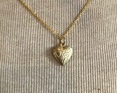 vintage 1960 39 s deadstock brass heart locket with chain