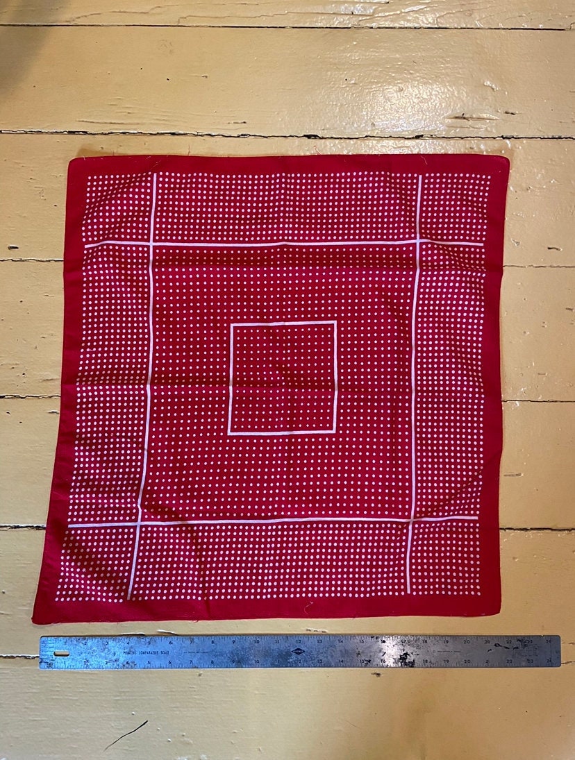 小物 60s Dot a Bandanna Vintage 1960's Small Red Polka Dot Whirling Log Bandana - Etsy