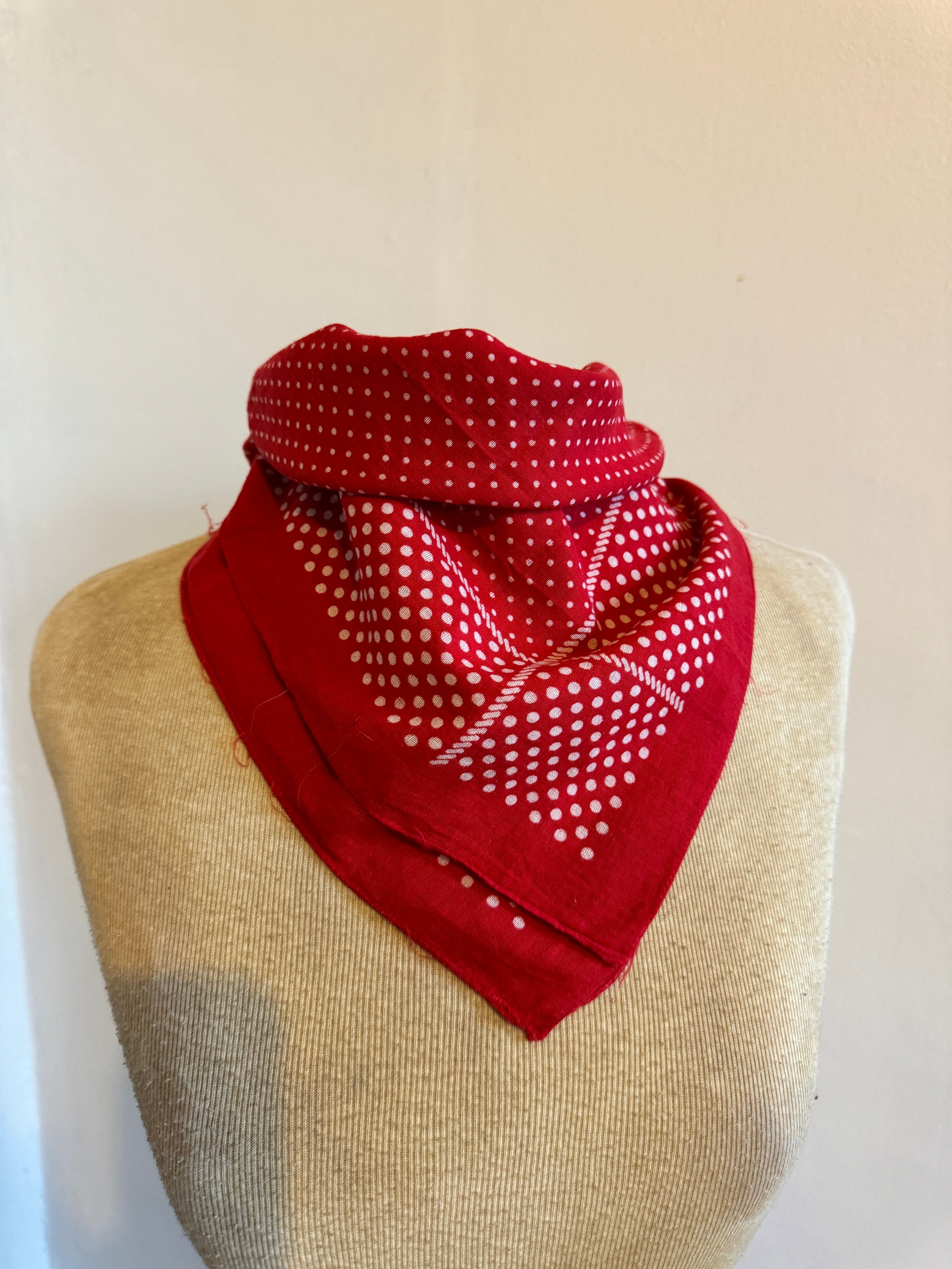 小物 60s Dot a Bandanna Vintage 1960's Small Red Polka Dot Whirling Log Bandana - Etsy