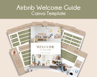 Airbnb Rental Welcome Guide Template | VRBO Rental Home Guide | INSTANT Canva Template | Airbnb Host | Vacation Rental House Guide |