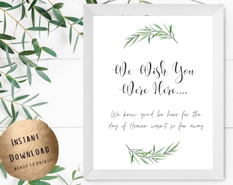 Memorial 'If Heaven Wasn't So Far Away' For those Who Have Passed | Wedding Sign Printable | Memorial Wedding Sign | We Wish You Were Here