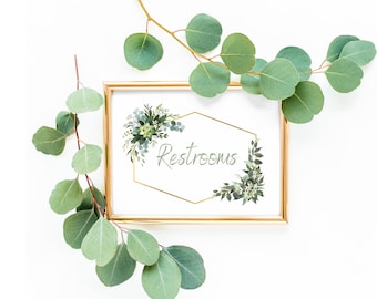 Restrooms Sign | Restroom | Bathroom Sign | Restroom Decor | Wedding Venue | Bathroom Decor | Restroom | Wedding Decor | Wedding