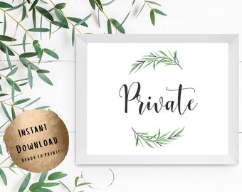 Private Sign | Office Sign | Private | Printable Sign | Private Office Sign | Wedding Venue Decor | Wedding Signage | Printable