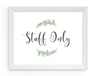 Staff Only Sign